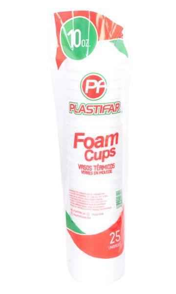 Plastifar Vasos Foam 10 Onz.